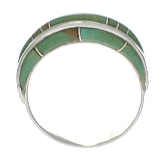 Sterling Silver Turquoise Inlay Ring Size 5-1/4 EX41898